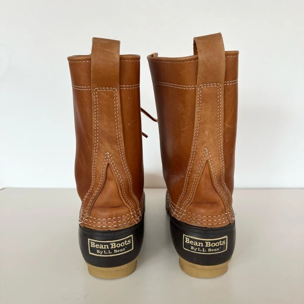 L.L.Bean Women's Unlined Leather Bean Boots 8
